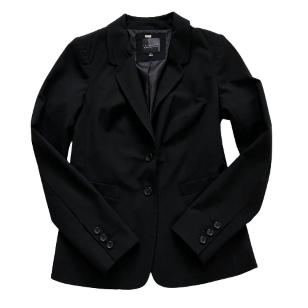 The Limited Blazer Black Collection Black Button Front Career Jacket Size 2 - Picture 7 of 11